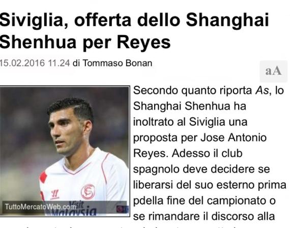 Exposure Shenhua want to sign former Spanish international winger had studied Spanish Manzano