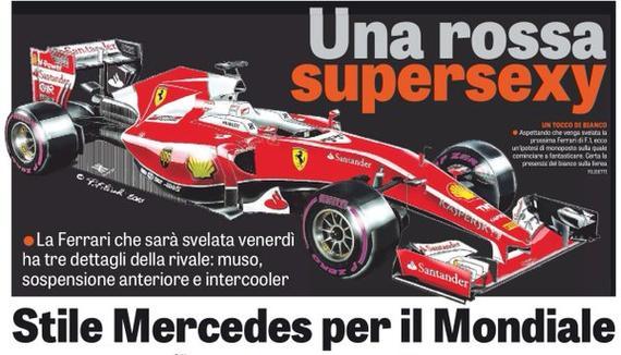 意大利《共和报》披露了法拉利新款F1赛车的官方草图