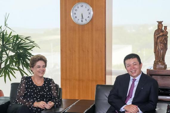 巴西总统迪尔玛·罗塞夫会见新浪董事长兼CEO、微博董事长曹国伟