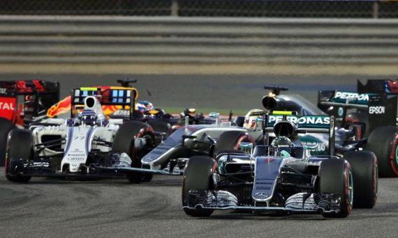 F1 Bahrain Ross won Lecco Ningya Jun Vettel blew out of the race