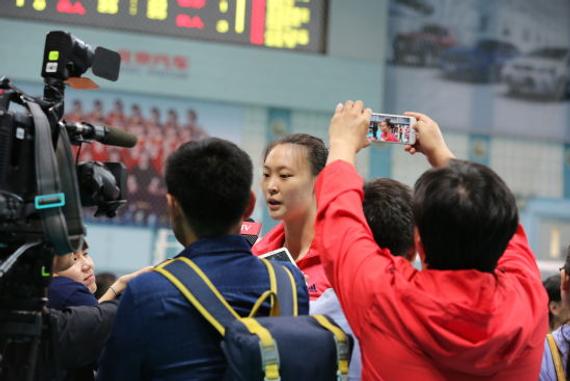惠若琪希望能参加奥运  (图片来源：中国排协 朱琳摄)