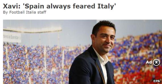 哈维表示，西班牙不愿意踢意大利