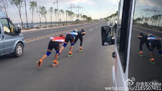 中国速滑队训练