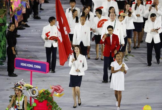 中国香港队美女旗手欧铠淳气质形象俱佳