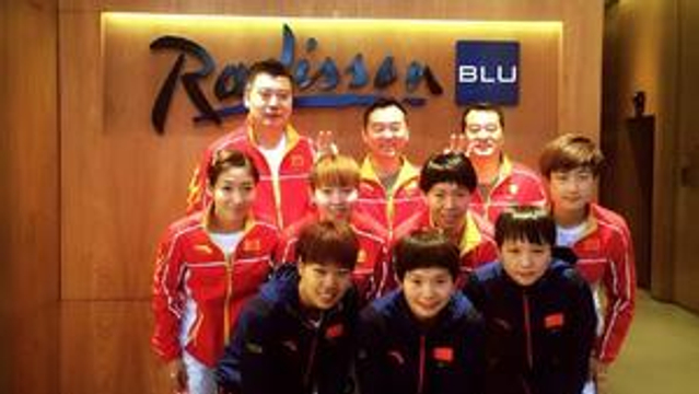 中国乒乓球队入住奥运村