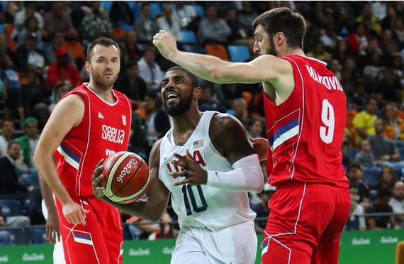 美国男篮3分险胜塞尔维亚 安东尼杜兰特各得1