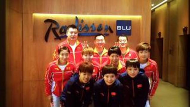 中国乒乓球队正式入住奥运村