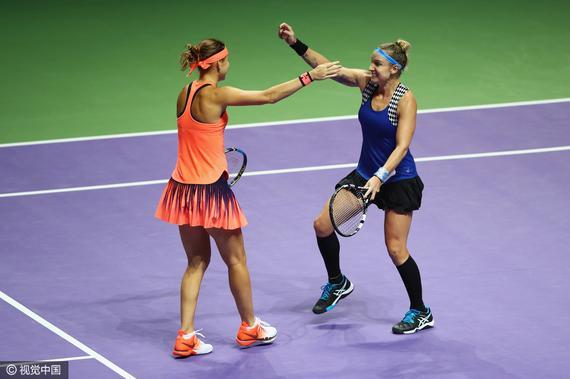 The women's doubles final top seed The us open champion saved three match points
