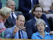 图|英国首相观战温网决赛 凯特和威廉均出席
