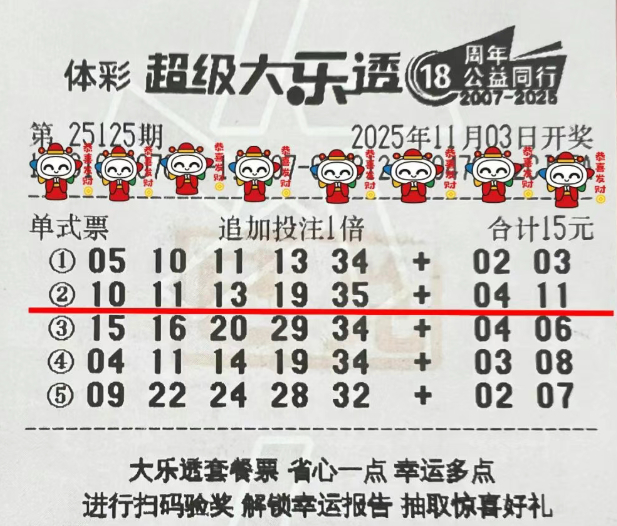 男子出差途中随手购彩 喜中大乐透1800万大奖