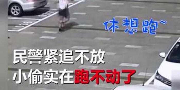 小偷砸车盗窃偶遇马拉松民警 结果真给“跪了”