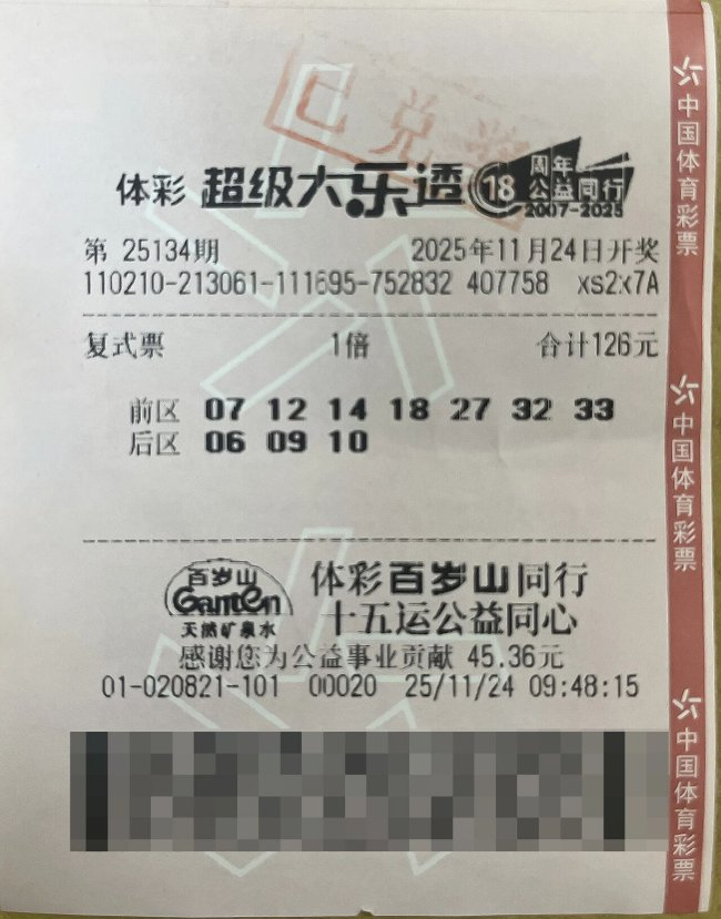 男子126元复式票揽大乐透881万 手在颤抖不敢相信