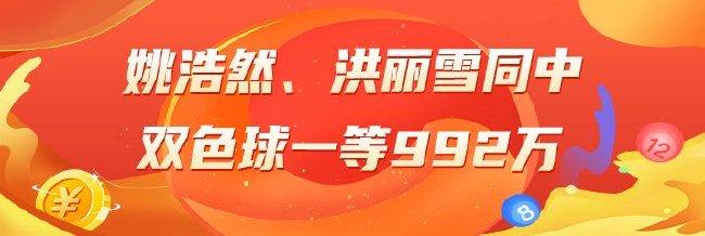 精选双色球专家：姚浩然、洪丽雪同中一等992万
