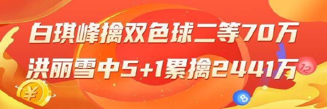 精选双色球专家：白琪峰擒双色球二等揽70万