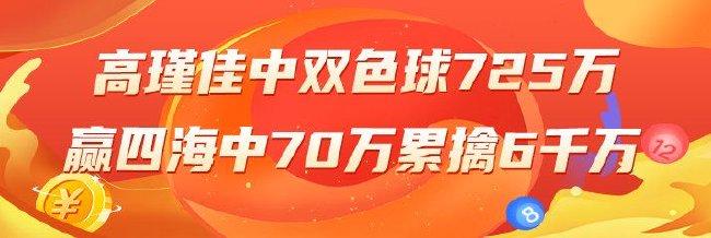 精选双色球专家：高瑾佳擒1等725万 赢四海中70万