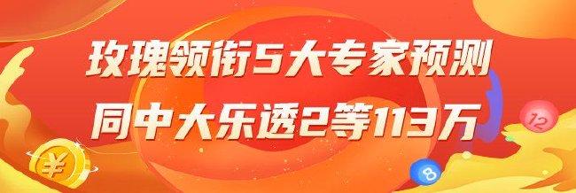 精选大乐透专家：玫瑰领衔5大专家同中2等113万