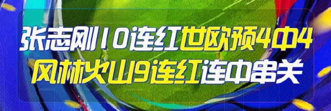 精选足篮专家：张志刚豪取10连红 风林火山9连红