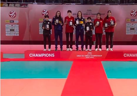 入圍2024年U17女排世錦賽最佳陣容的選手合影