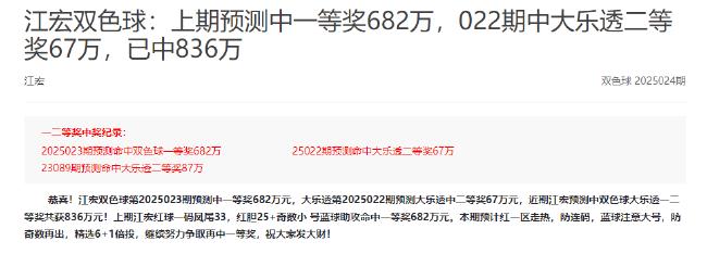 豪揽7612万！新浪专家5期狂中8个双色球一等