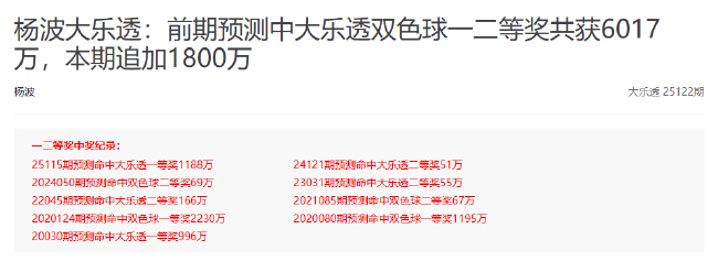 新浪数字彩专家10月揽头奖1.7亿!一人连中大奖