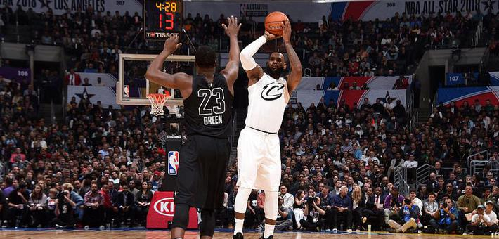 2018全明星正赛:詹姆斯队险胜库里队