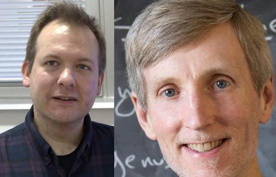 ▲Andrew Booker (左)是布里斯托大学数学教授,Andrew Sutherland(右)是麻省理工学院数学系首席研究科学家