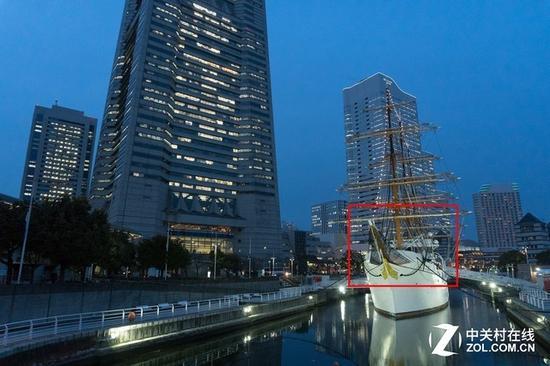 索尼A6300夜景样张(红框内为对比放大区域)