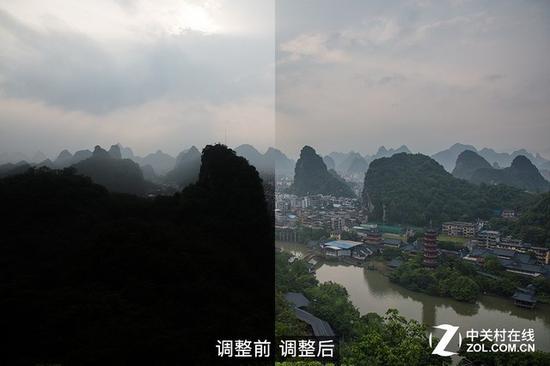 我们来看一下两台相机提亮暗部的细节表现