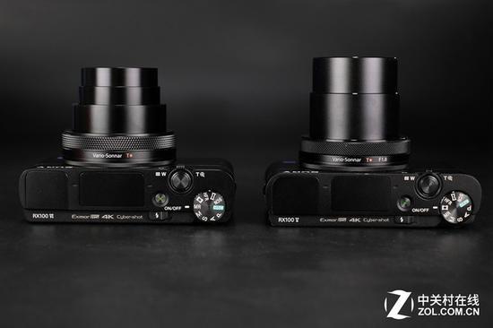 广角端对比:RX100M6(左),RX100M5(右)