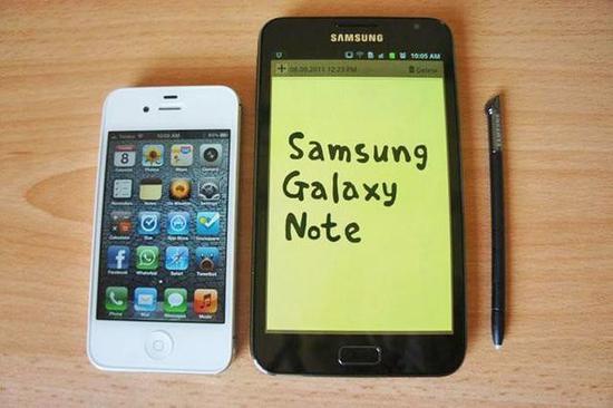 三星Galaxy Note对比iPhone 5