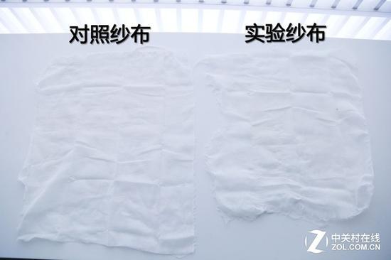 排风口处纱布近乎看不到油污