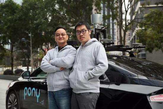 图为Pony.ai CTO楼天城与CEO 彭军