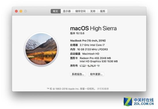 2016款15英寸MacBook Pro配置概览
