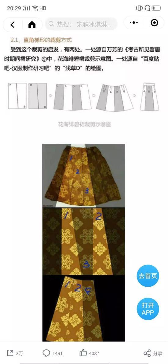 由微博博主无劫缘整理总结的《唐代裙装的制作与变化报告》