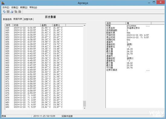 制冷8小时温度数据