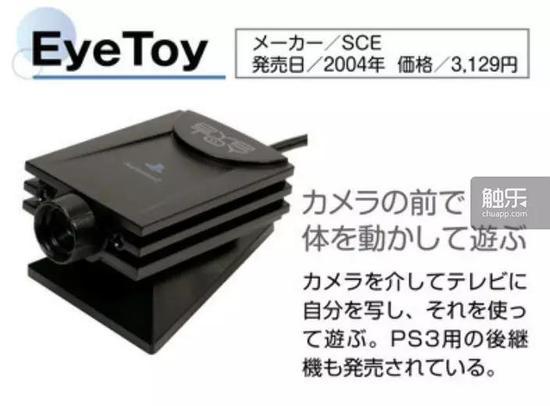 EyeToy,通过摄像头将自己的影像投到电视上来玩游戏的设备,是伴随着PS后续机种不断进化的周边设备