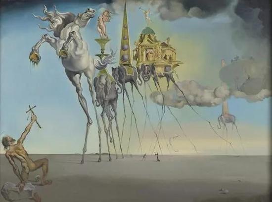 萨尔瓦多·达利《圣安东尼的诱惑》(The Temptation of St。 Anthony),1946年。图源:LACMA Unframed