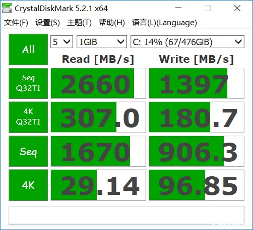 CrystalDiskMark固态硬盘测试