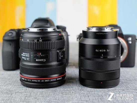 两款24-70mm f/4.0镜头的体积非常接近