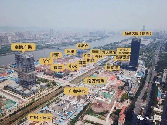 图说:广州琶洲商务区规划示意图,图据公众号“广州房产”