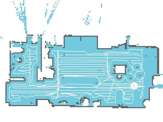 图:石头扫地机器人T6在工作时,会构建室内地图