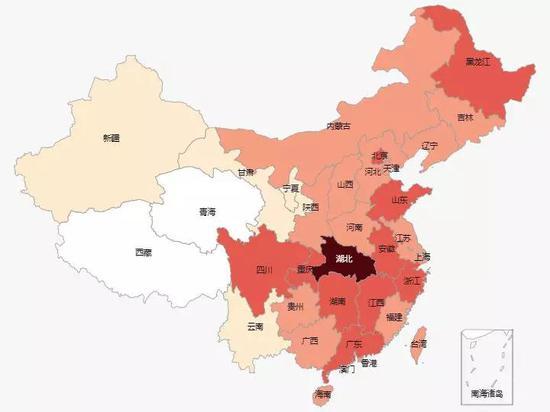 全国新冠肺炎分布图(截至3月1日) | 丁香医生