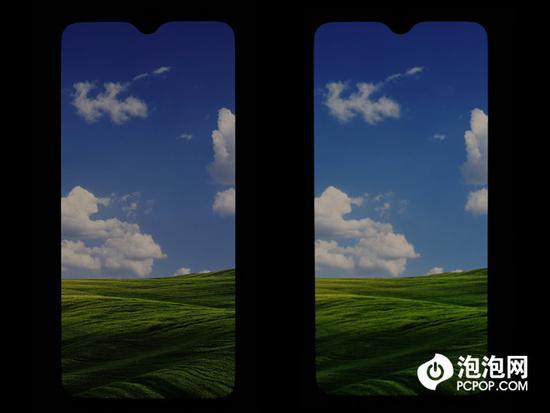 左:sRGB,右:DCI-P3