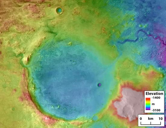 基于陨石坑而形成的湖泊和河流 图/phys.org