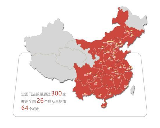 (唱吧麦颂全国开店分布情况,数据截至2017年12月)