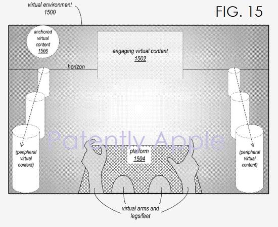 为防乘客晕车设计的虚拟地面 来源: Apple