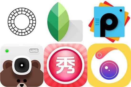本次对比所用的6款修图app(logo引自GooglePlay)