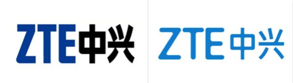 中兴新老Logo对比(左为老款,右为新款)