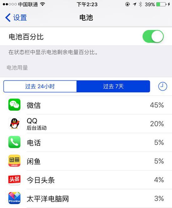 检查后台主要的耗电应用
