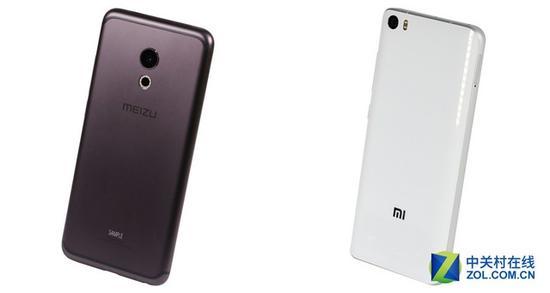 背部PRO6采用前所未见的天线带设计,米5采用弧面玻璃设计很贴合掌心